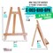 8" x 8" Stretched Canvas with 10.5" Small Wooden Tabletop Easel Kit (6 Pack) for Painting and Display Stand - A-Frame Table Top Easel, Canvas Holder